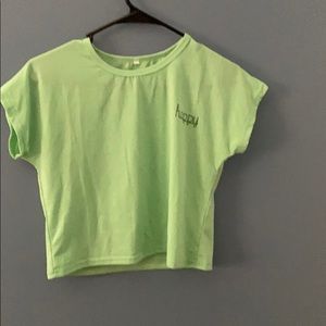 Green crop top